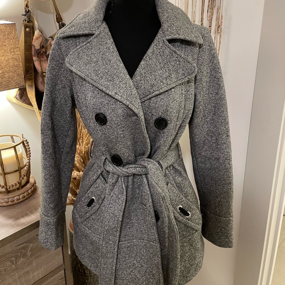 Hooded Button Tie Waist Trench Coat
